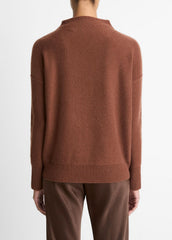 Plush Cashmere Funnel-Neck Sweater in Turtleneck - CACAO