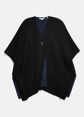 Wool and Cashmere Double-Face Cape in Sweaters - BLACK NAVY