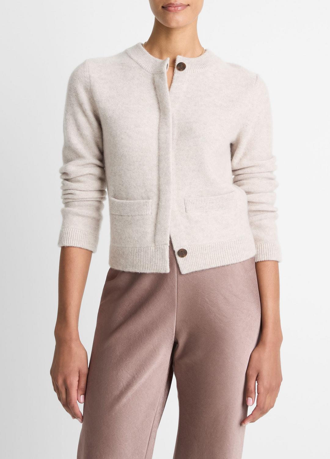 Plush Cashmere Shrunken Cardigan in Cardigans - MARBLE