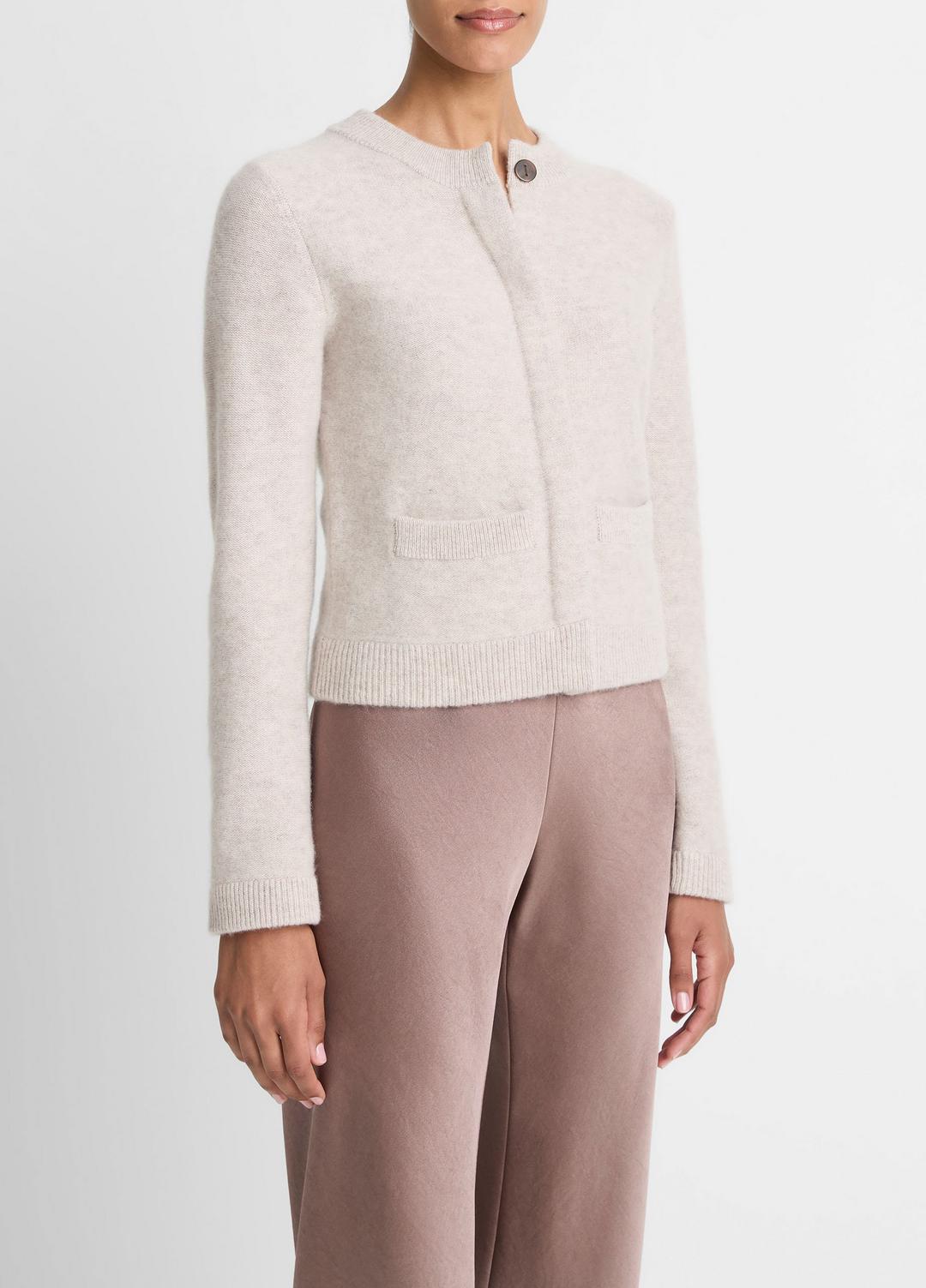 Plush Cashmere Shrunken Cardigan in Cardigans - MARBLE