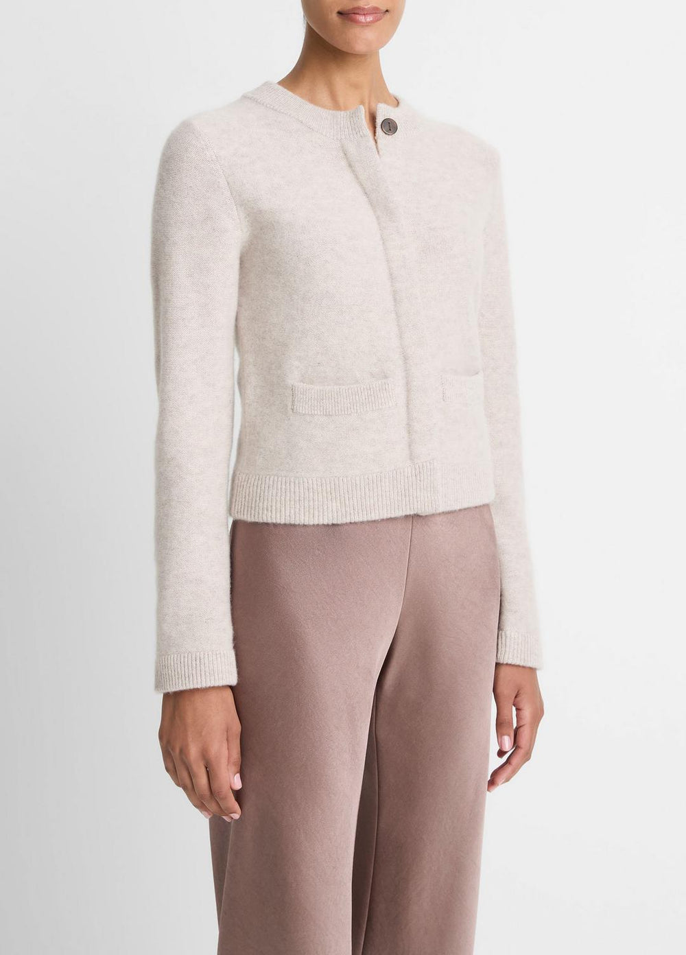 Plush Cashmere Shrunken Cardigan in Cardigans - MARBLE