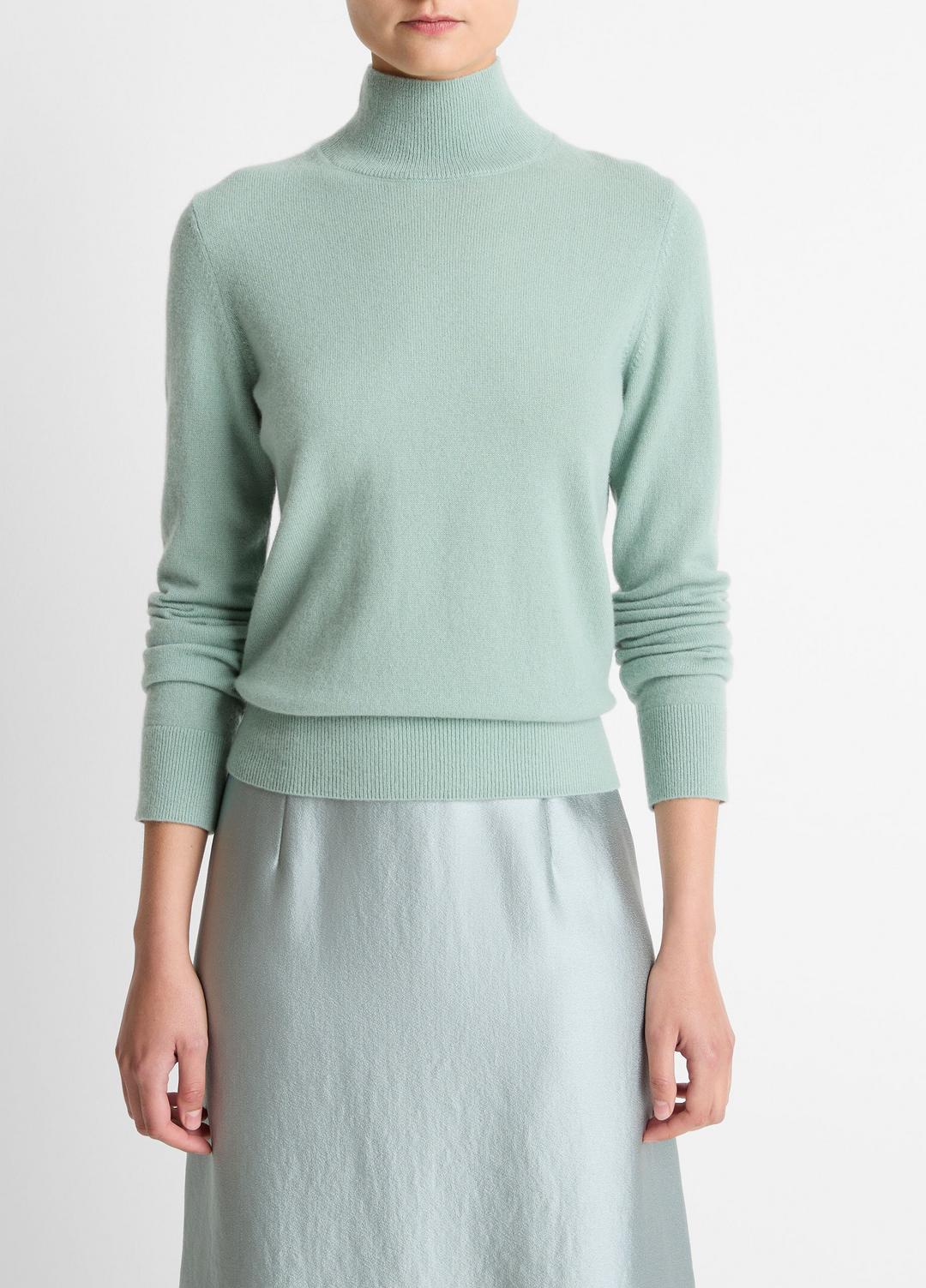 Cashmere Turtleneck Sweater in Turtleneck - ALOE STONE