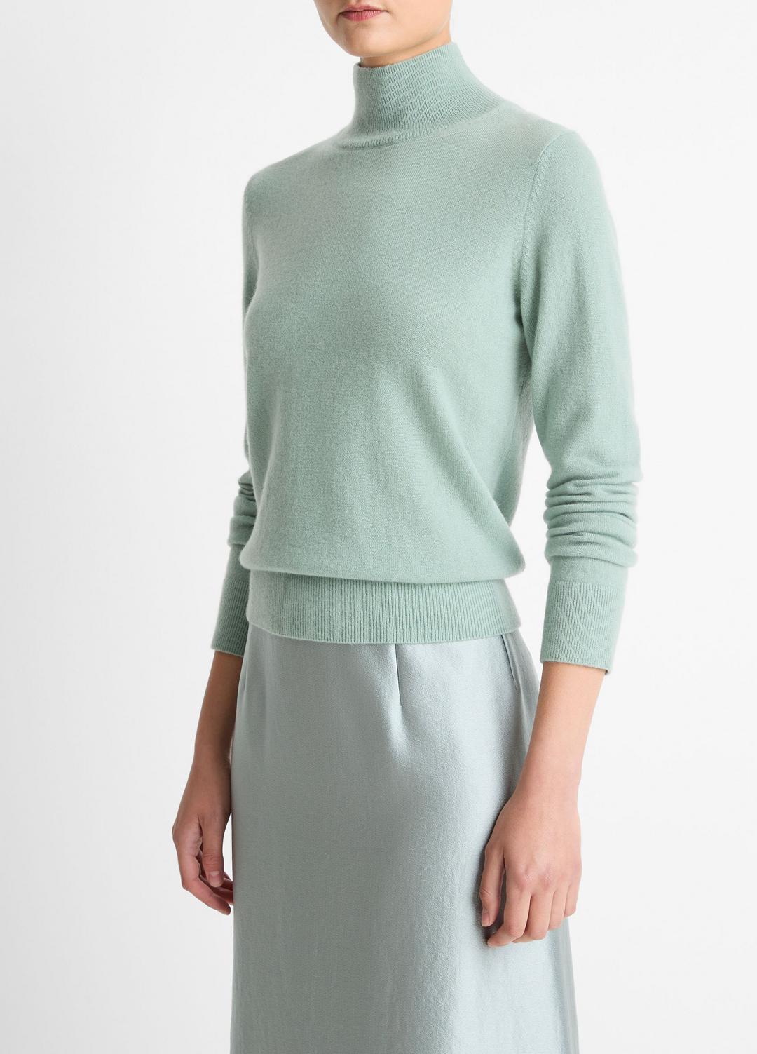 Cashmere Turtleneck Sweater in Turtleneck - ALOE STONE