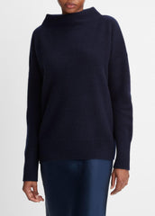 Plush Cashmere Funnel-Neck Sweater in Turtleneck - COASTAL BLUE