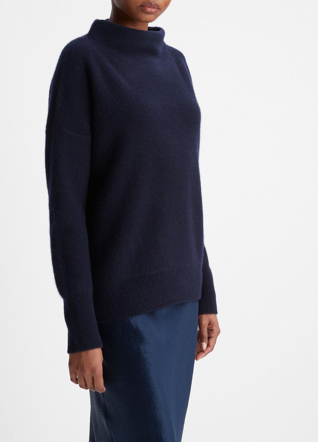 Plush Cashmere Funnel-Neck Sweater in Turtleneck - COASTAL BLUE