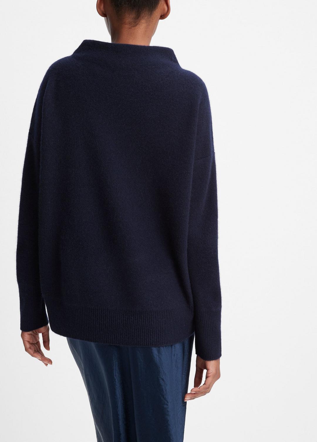 Plush Cashmere Funnel-Neck Sweater in Turtleneck - COASTAL BLUE