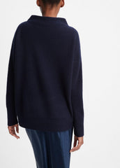 Plush Cashmere Funnel-Neck Sweater in Turtleneck - COASTAL BLUE