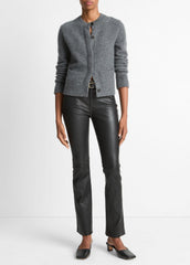 Plush Cashmere Shrunken Cardigan in Cardigans - HEATHER GRAPHITE