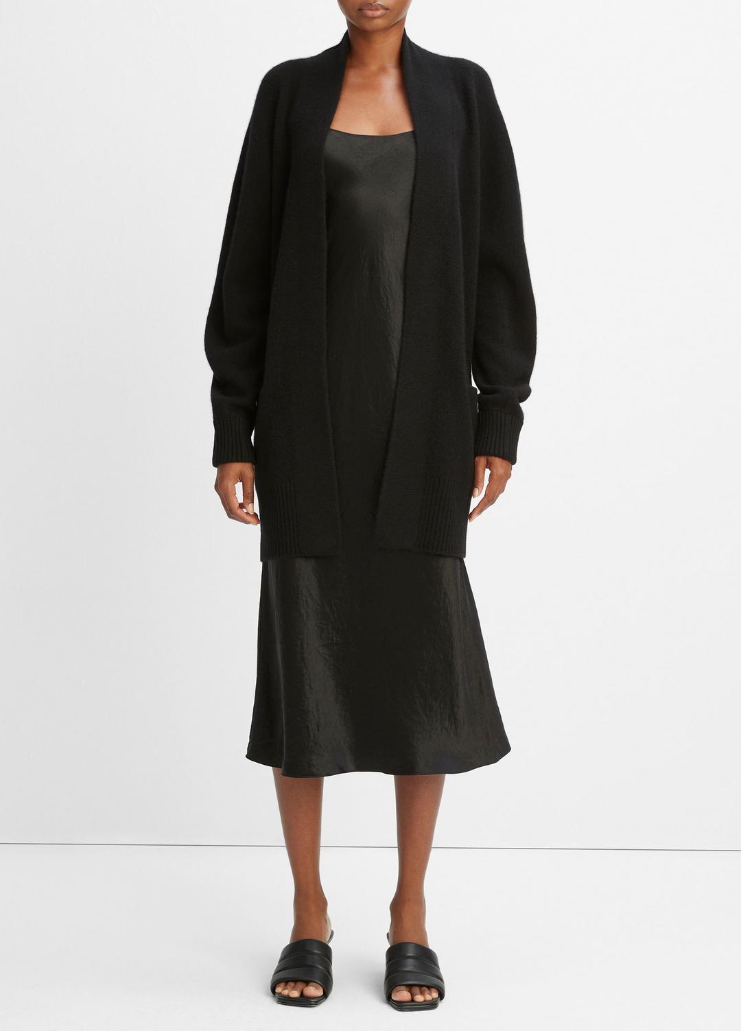 Cashmere Open-Front Cardigan in Cardigans - BLACK