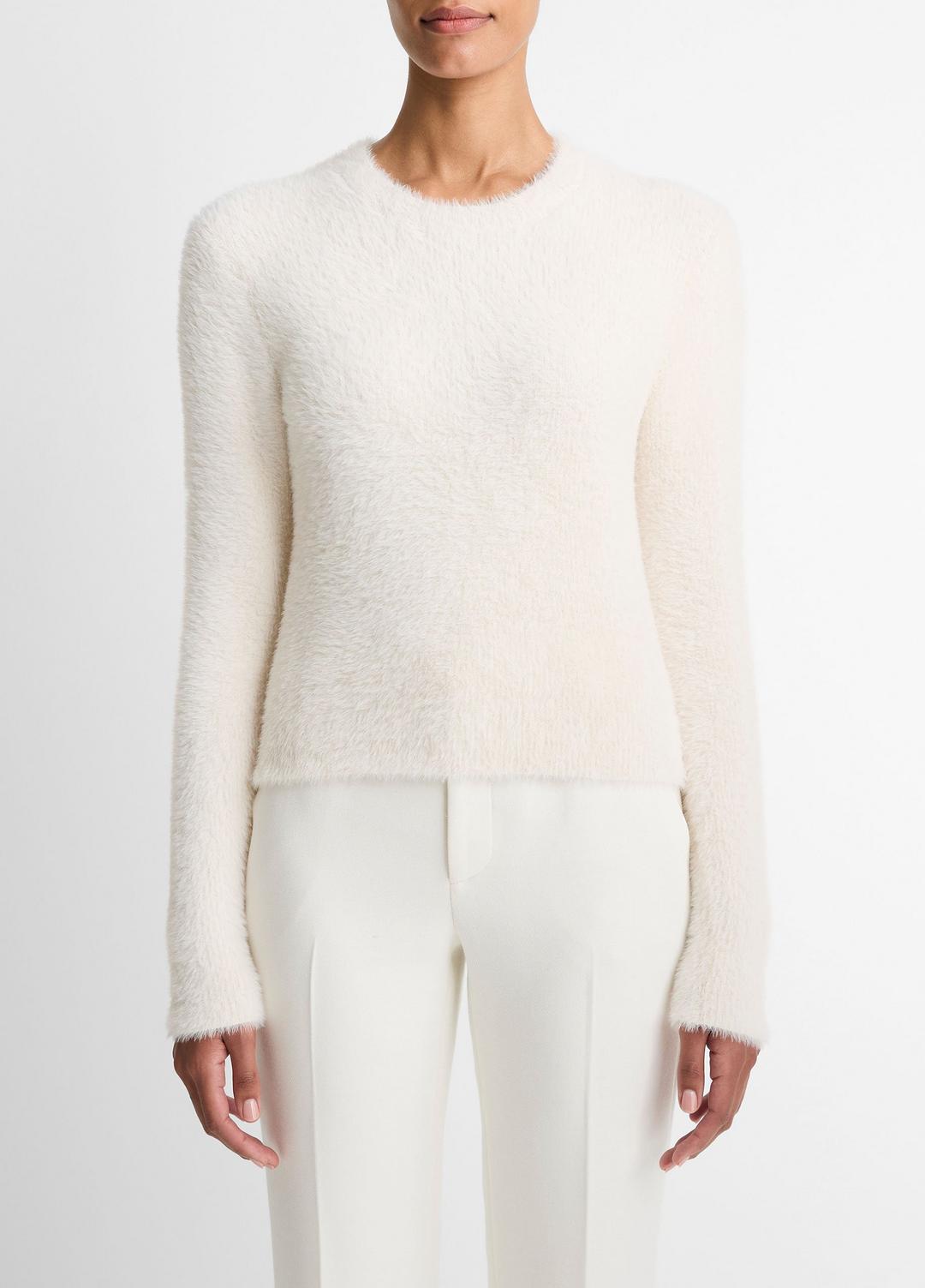 Eyelash Crew Neck Sweater in Crew Neck - CHIFFON