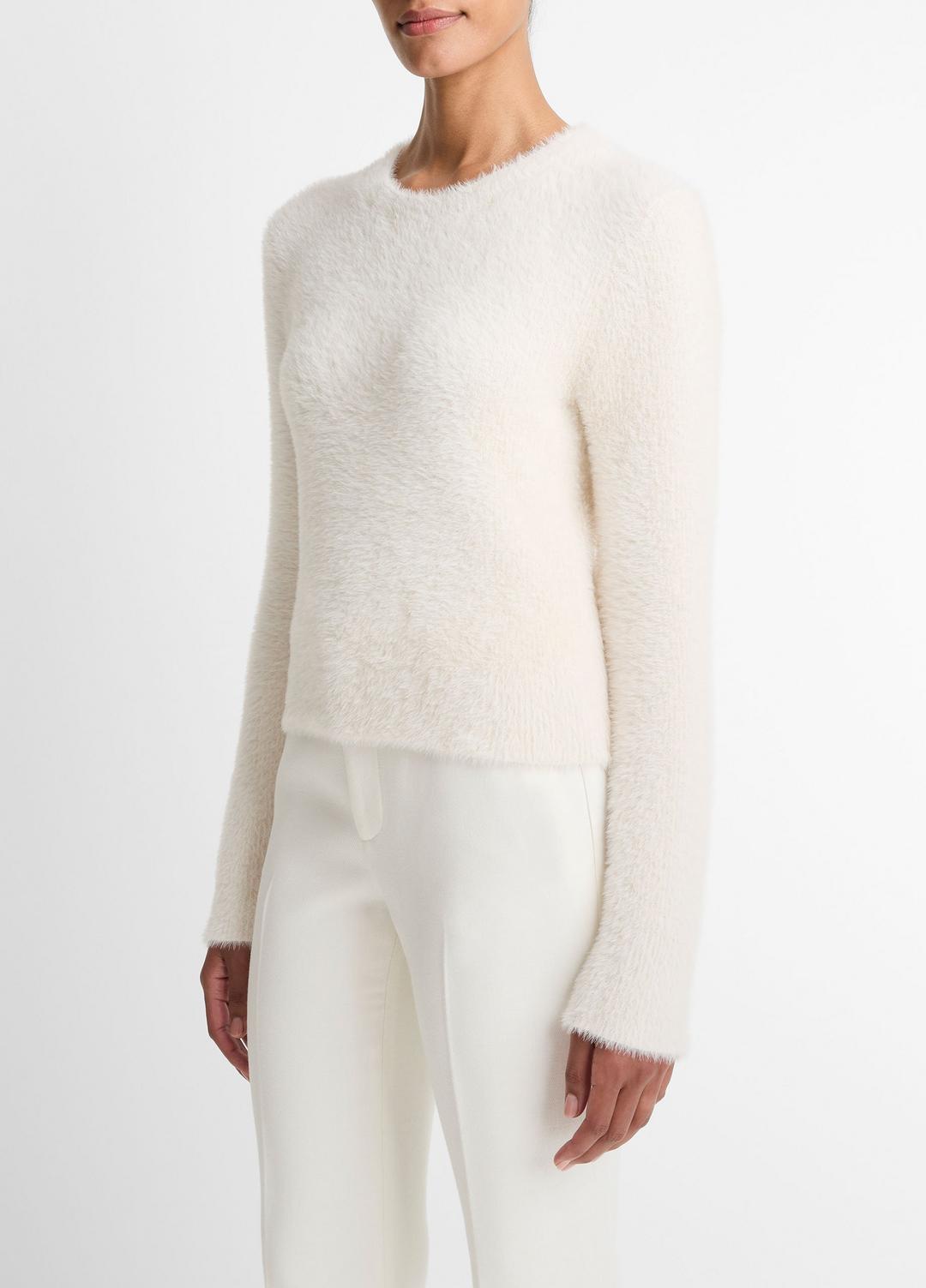 Eyelash Crew Neck Sweater in Crew Neck - CHIFFON