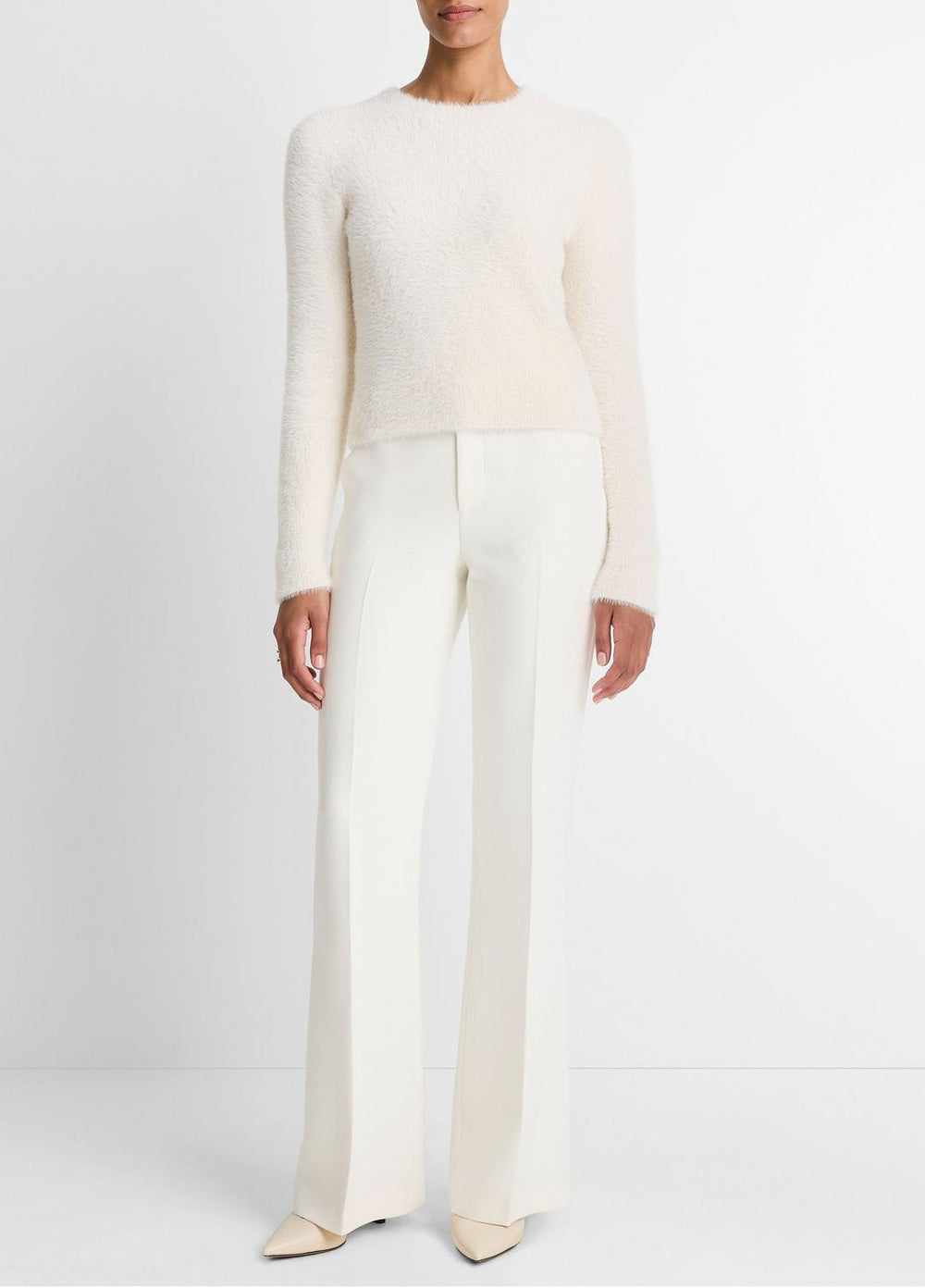 Eyelash Crew Neck Sweater in Crew Neck - CHIFFON