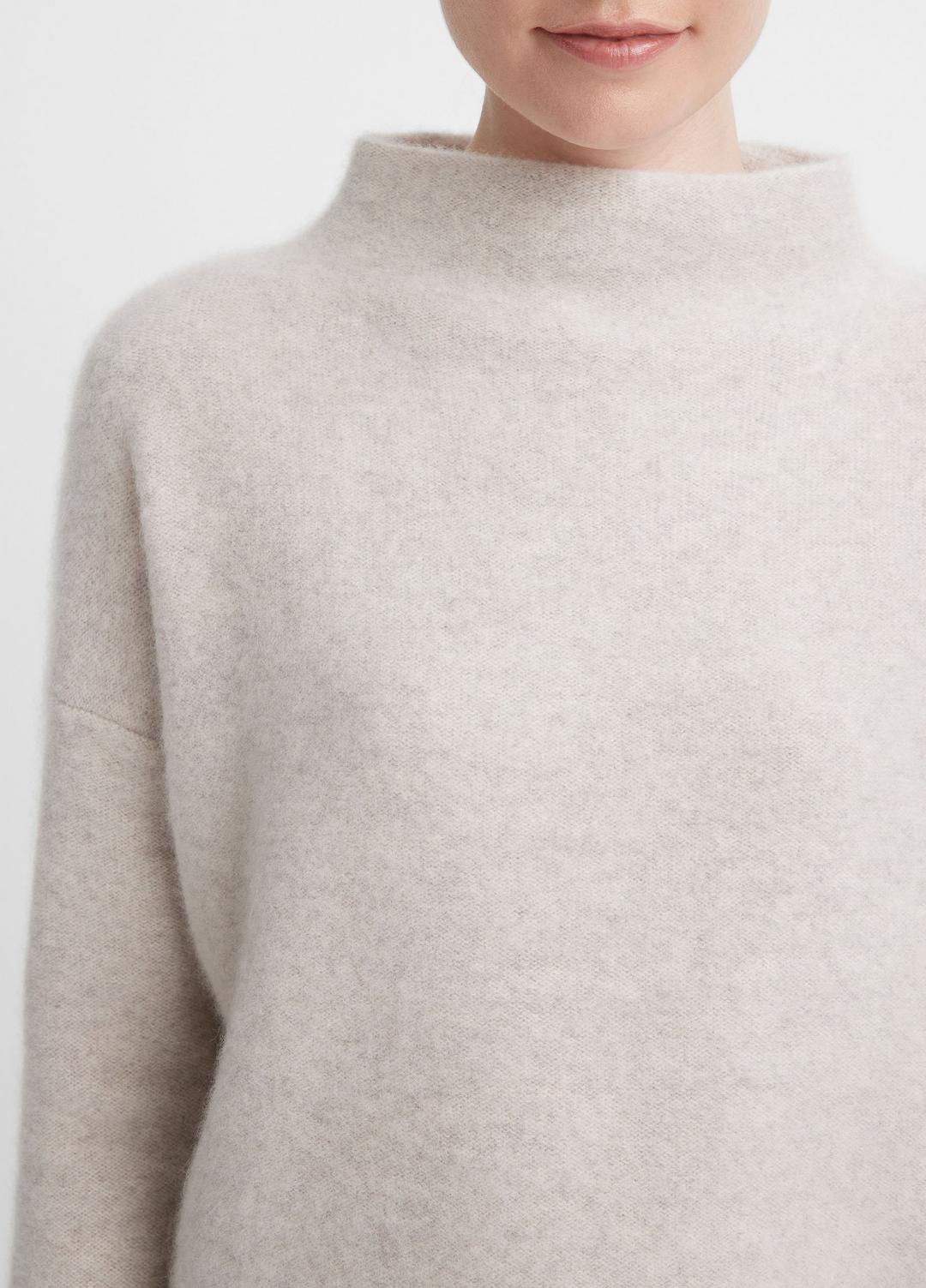 Plush Cashmere Funnel-Neck Sweater in Turtleneck - MARBLE