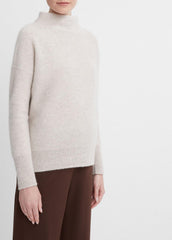 Plush Cashmere Funnel-Neck Sweater in Turtleneck - MARBLE