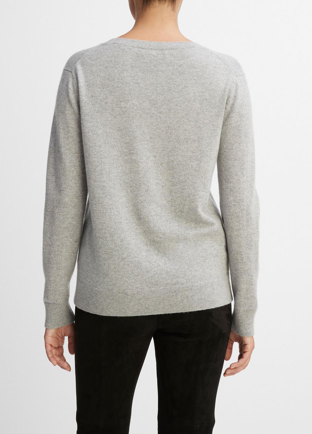 Cashmere Weekend V-Neck Sweater in V-Neck - HEATHER STEEL