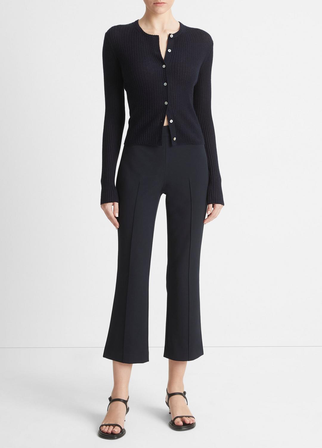 Ribbed Cashmere-Silk Cardigan in Cardigans - COASTAL BLUE