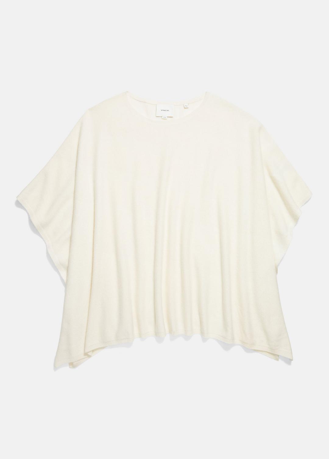 Reverse-Jersey Cashmere Boat-Neck Poncho in Sweaters - OPTIC WHITE