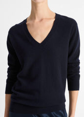 Cashmere Weekend V-Neck Sweater in V-Neck - COASTAL BLUE