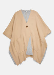 Wool and Cashmere Double-Face Cape in Sweaters - CAMEL GREY