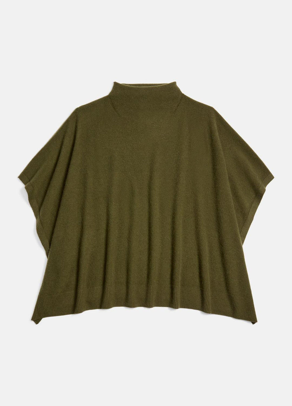 Merino Wool-Cashmere Funnel-Neck Poncho in Accessories - HERBA