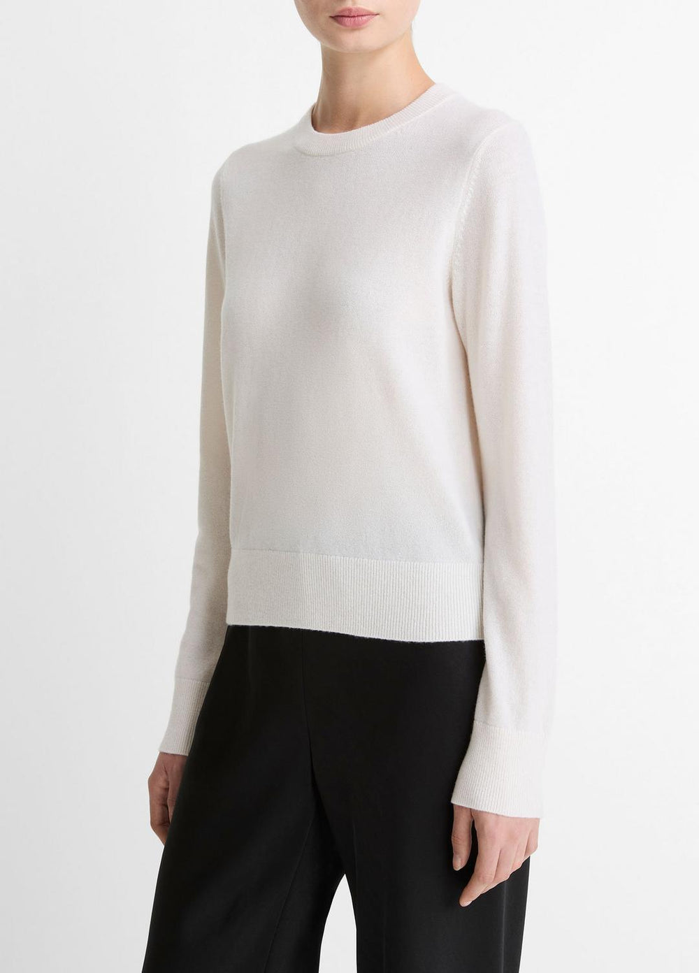 Cashmere Crew Neck Sweater in Crew Neck - OFF WHITE