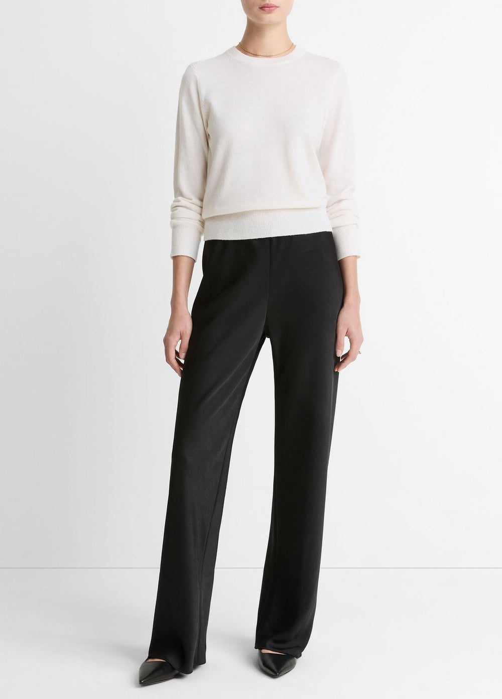 Cashmere Crew Neck Sweater in Crew Neck - OFF WHITE