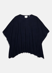 Reverse-Jersey Cashmere Boat-Neck Poncho in Sweaters - COASTAL BLUE
