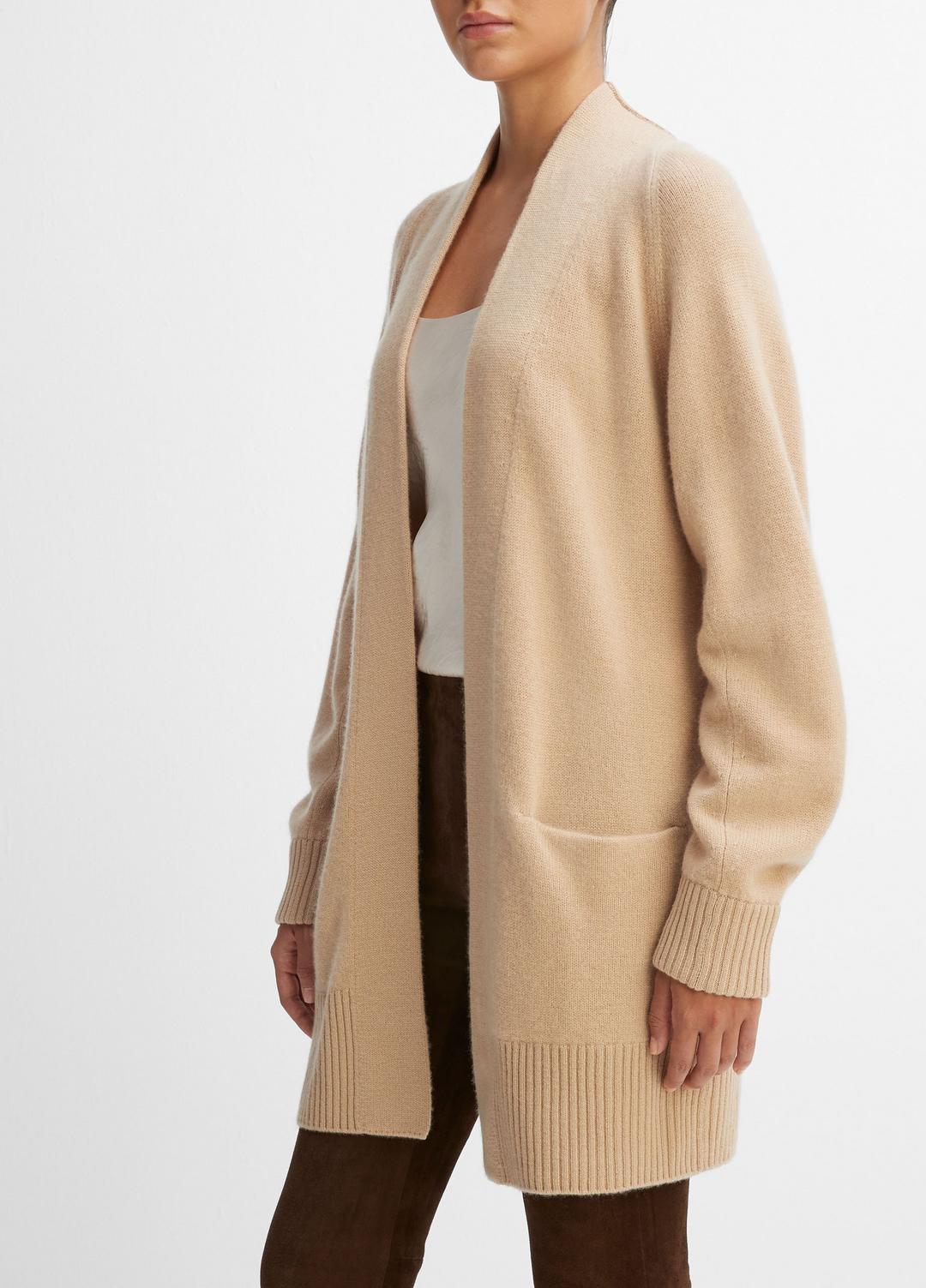 Cashmere Open-Front Cardigan in Cardigans - CAMEL