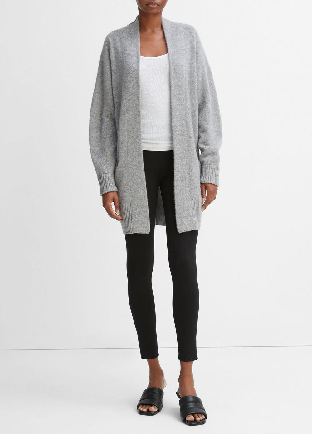 Cashmere Open-Front Cardigan in Cardigans - MEDIUM HEATHER GREY
