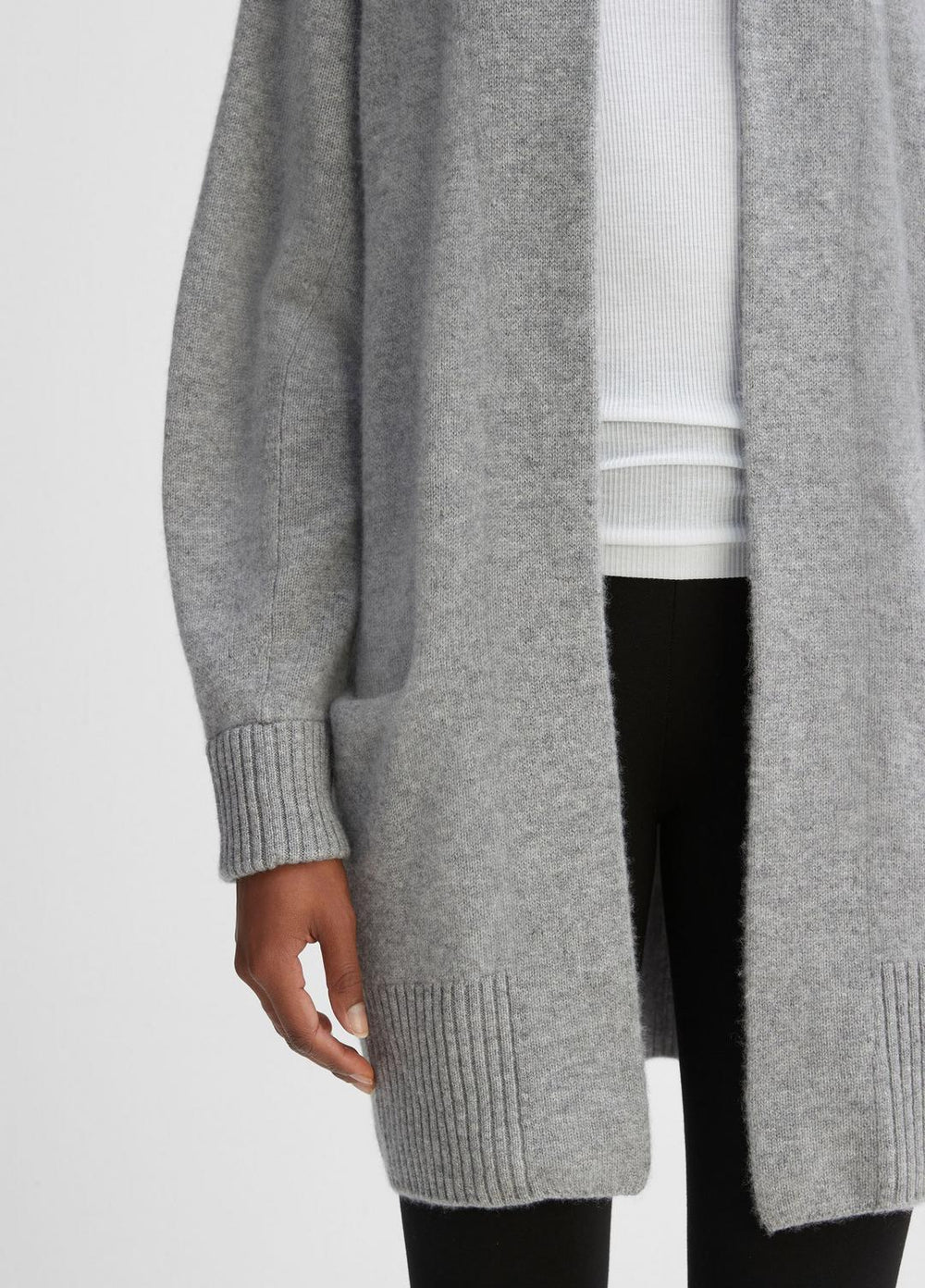 Cashmere Open-Front Cardigan in Cardigans - MEDIUM HEATHER GREY