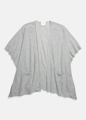 Tipped Jersey-Knit Cashmere Cape in Sweaters - MEDIUM GREY/OFF WHITE