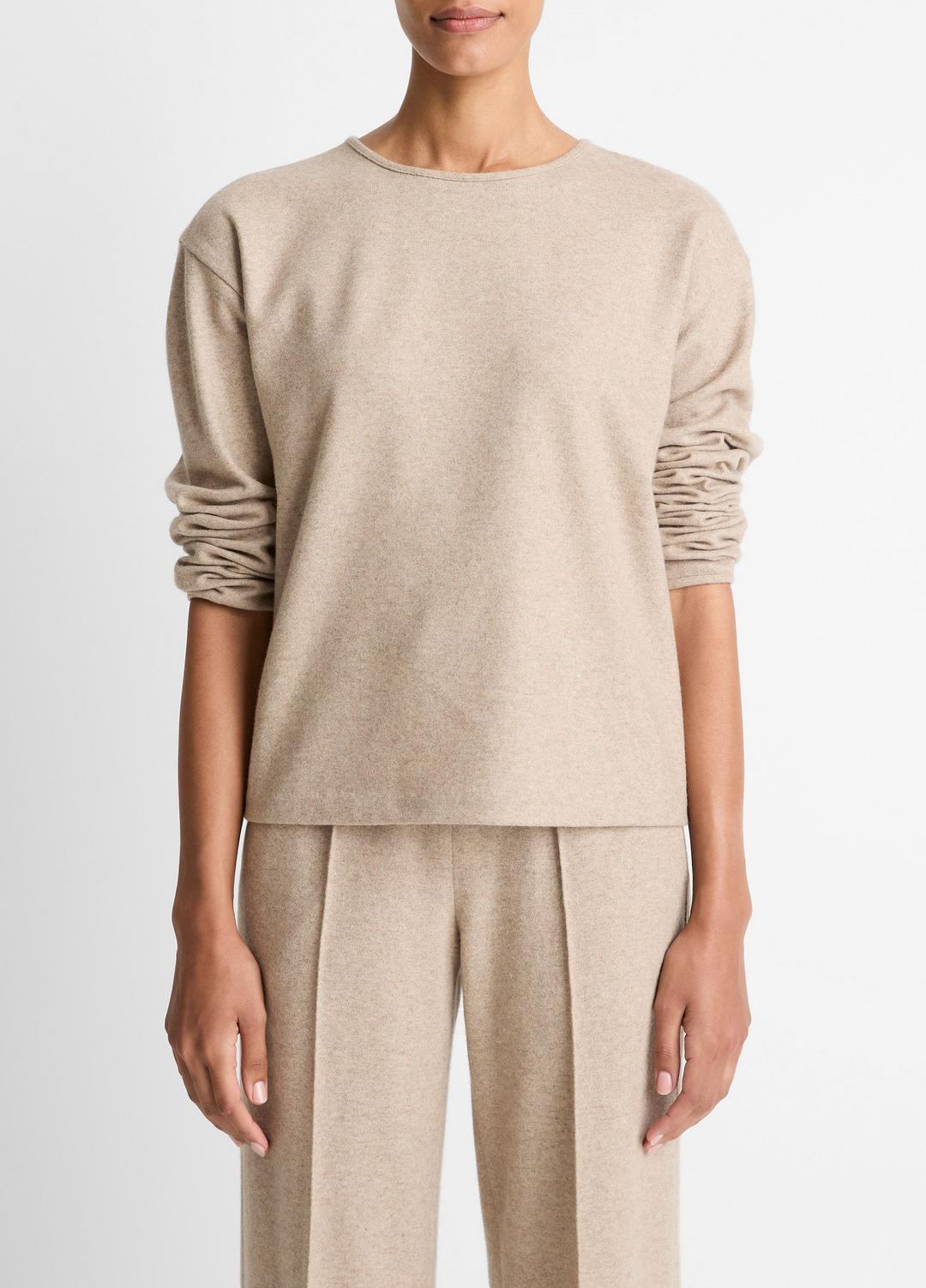 Italian Wool-Blend Lounge Pullover in Sweatshirts & Hoodies - HEATHER MARZIPAN