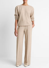 Italian Wool-Blend Lounge Pullover in Sweatshirts & Hoodies - HEATHER MARZIPAN