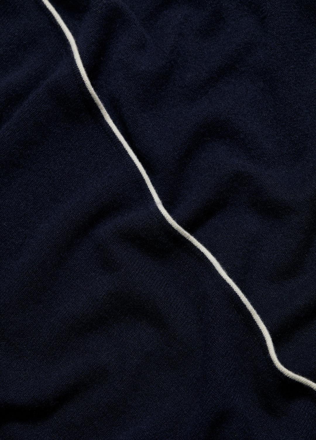 Tipped Jersey-Knit Cashmere Cape in Sweaters - COASTAL BLUE/WHITE