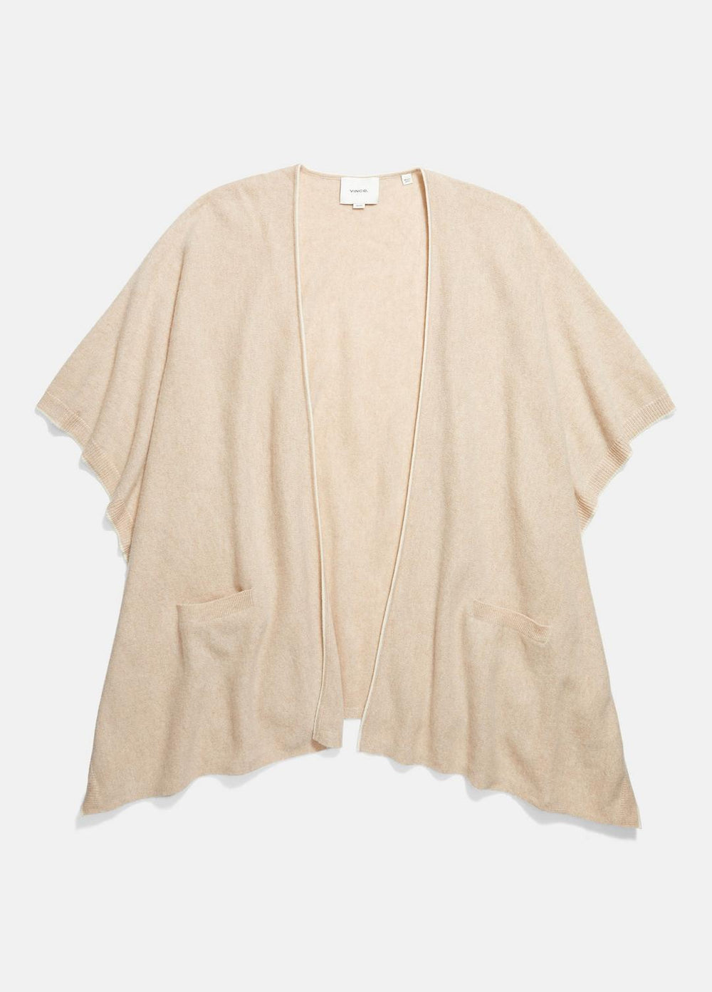 Tipped Jersey-Knit Cashmere Cape in Sweaters - OAK/WHITE