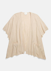 Tipped Jersey-Knit Cashmere Cape in Sweaters - OAK/WHITE
