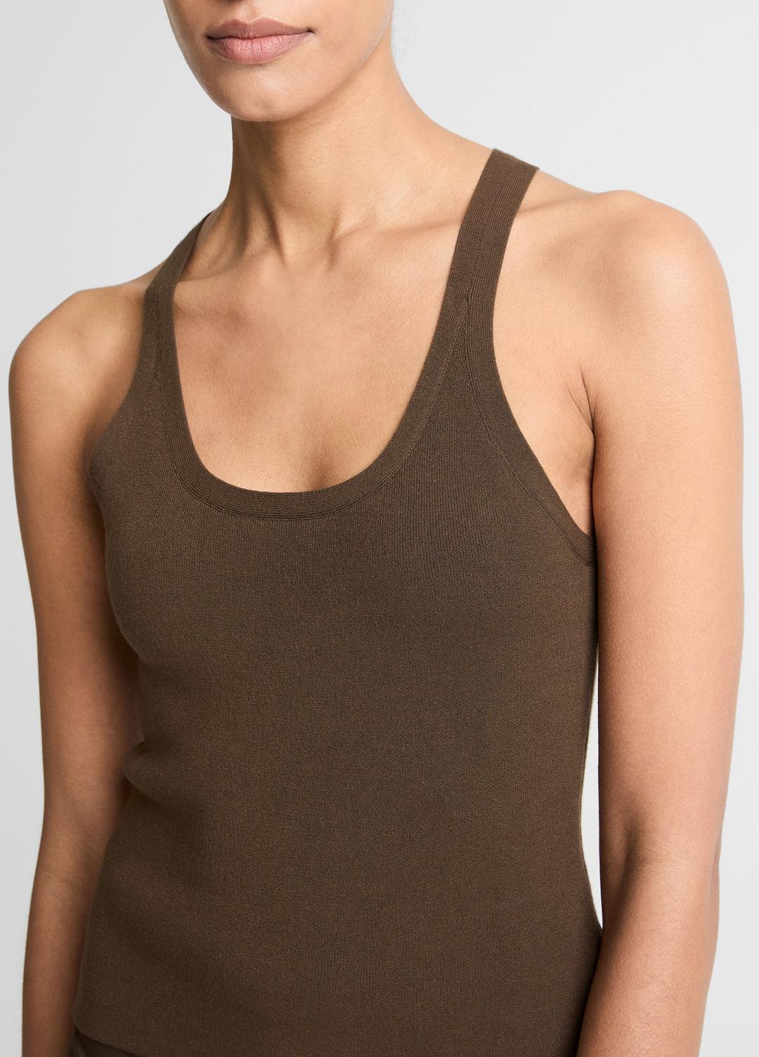 Milano-Stitch Scoop-Neck Sweater Tank in Tank Tops - DARK BARK