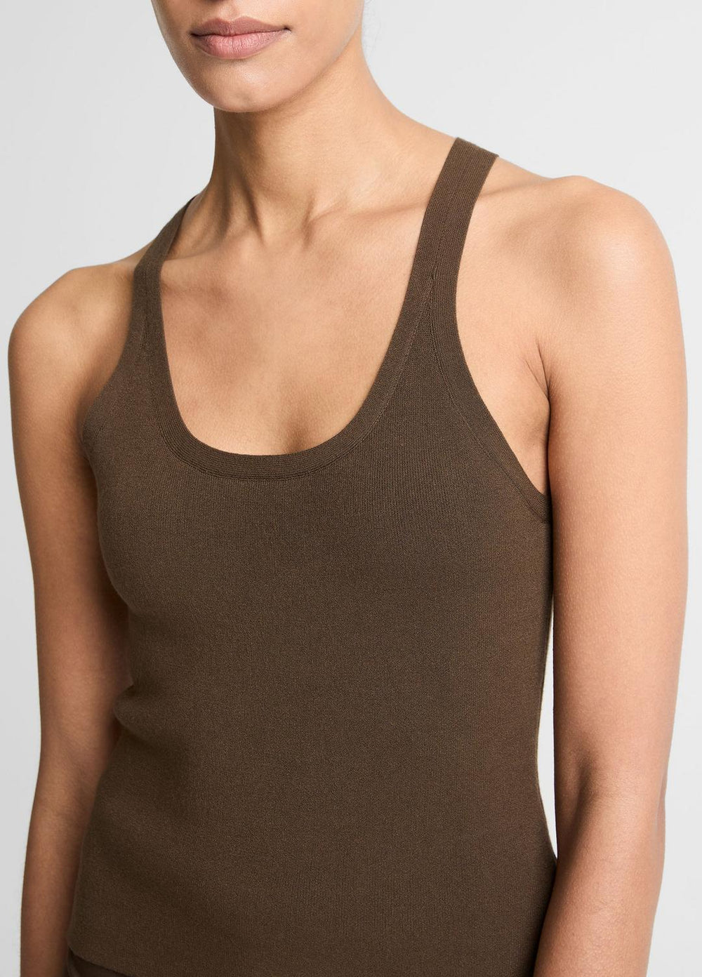 Milano-Stitch Scoop-Neck Sweater Tank in Tank Tops - DARK BARK