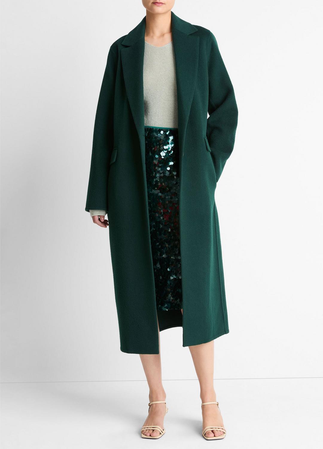 Wool-Blend Single-Breasted Coat in Coats - JUNIPER