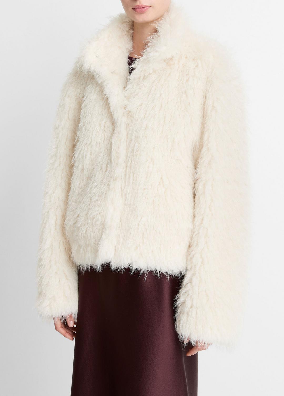 Shaggy Faux-Fur Jacket in Jackets - LIGHT CREAM