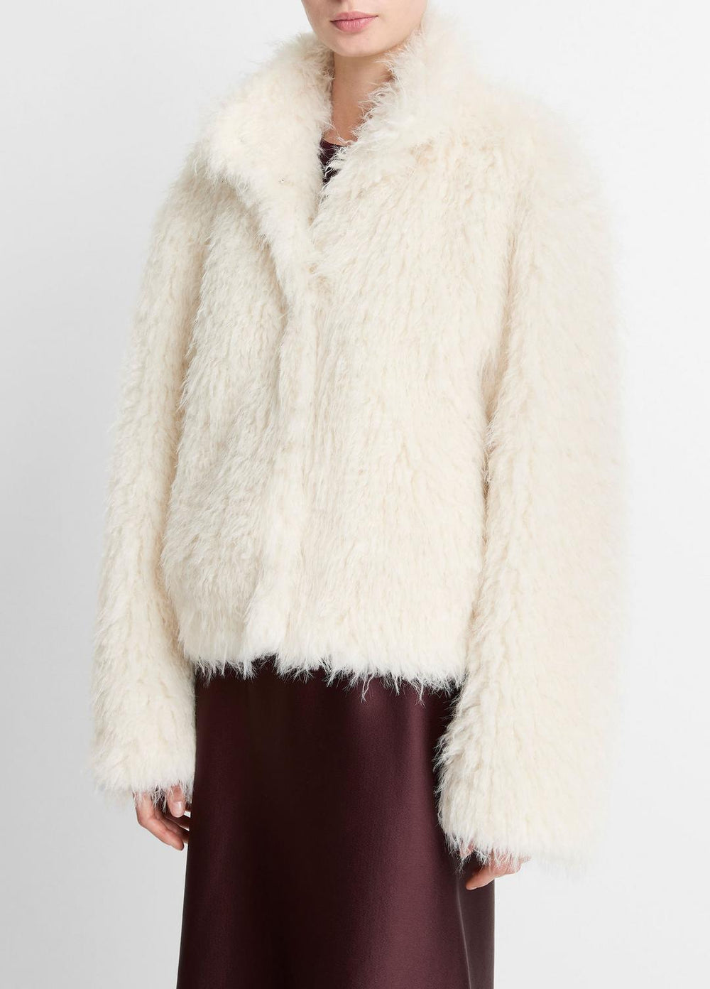 Shaggy Faux-Fur Jacket in Jackets - LIGHT CREAM