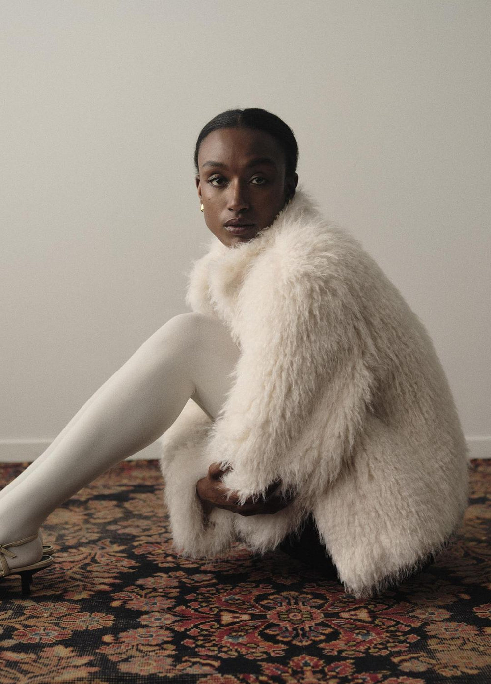 Shaggy Faux-Fur Jacket in Jackets - LIGHT CREAM