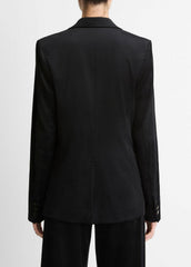 Italian Velvet Blazer in Blazers - BLACK