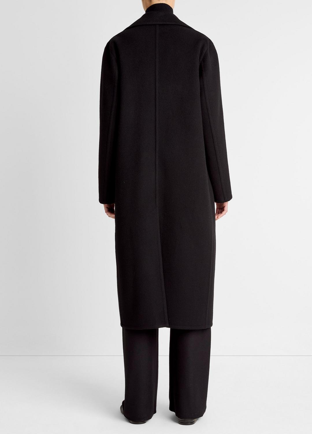 Wool-Blend Double-Breasted Long Coat in Coats - BLACK