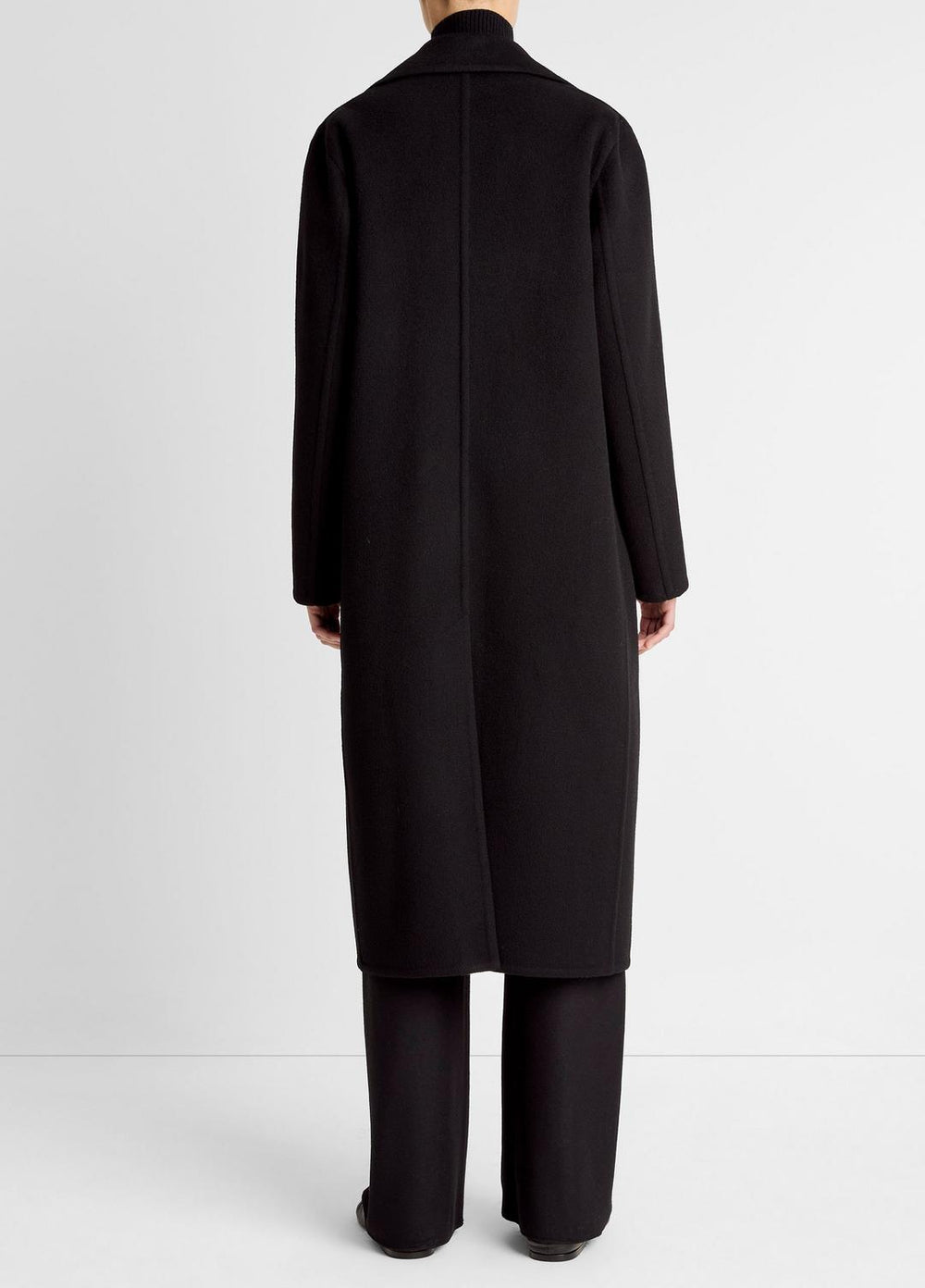 Wool-Blend Double-Breasted Long Coat in Coats - BLACK