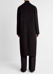 Wool-Blend Double-Breasted Long Coat in Coats - BLACK