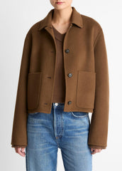 Wool & Cashmere-Blend Short Jacket in Jackets - HAZELNUT