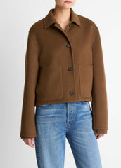 Wool & Cashmere-Blend Short Jacket in Jackets - HAZELNUT