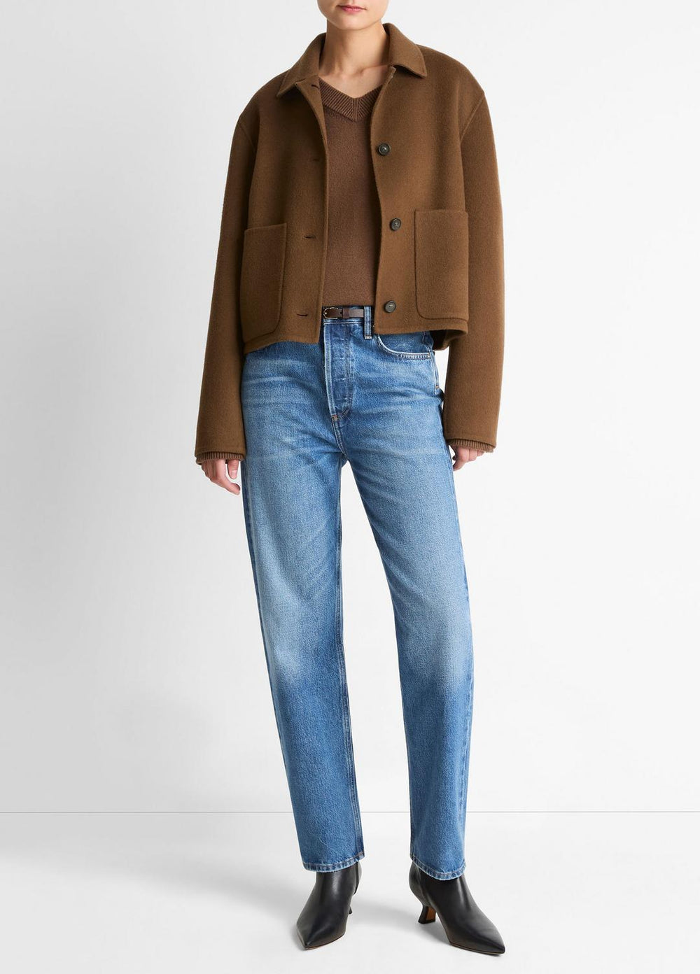 Wool & Cashmere-Blend Short Jacket in Jackets - HAZELNUT