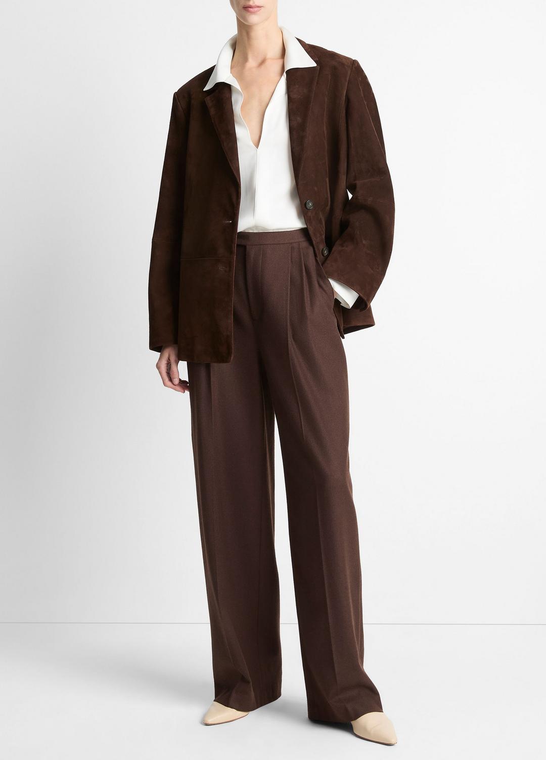 Suede Blazer in Blazers - CHOCOLATE